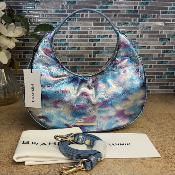 Brahmin Handbags - NWT Brahmin Mindy Multi Durango metallic blue purse